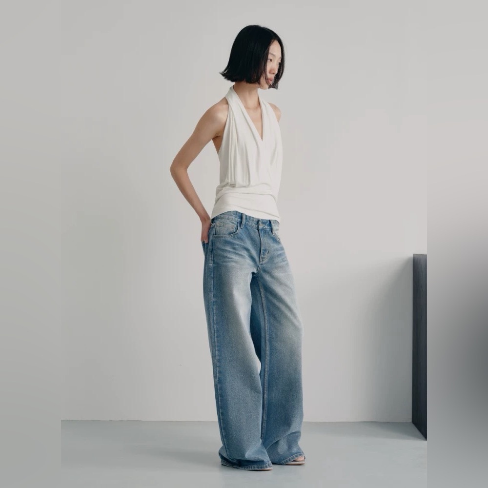 Low rise Wide Leg Light Blue Women's Jeans
